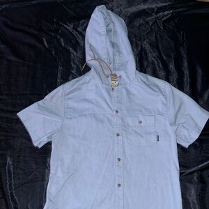 Dravus Mountain Camp Button Up Hoodie Shirt Hiking/Fishing Mens Size Medium
